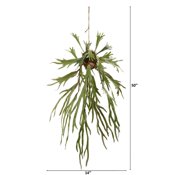 50” Staghorn Artificial Hanging Plant