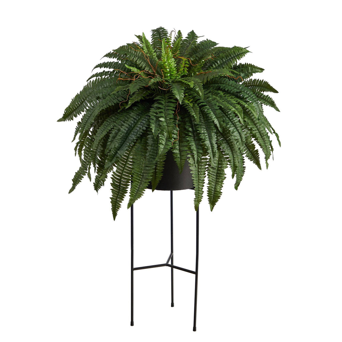 indoor fern plant stand 51” Boston Fern Artificial Plant in Black Planter with Stand