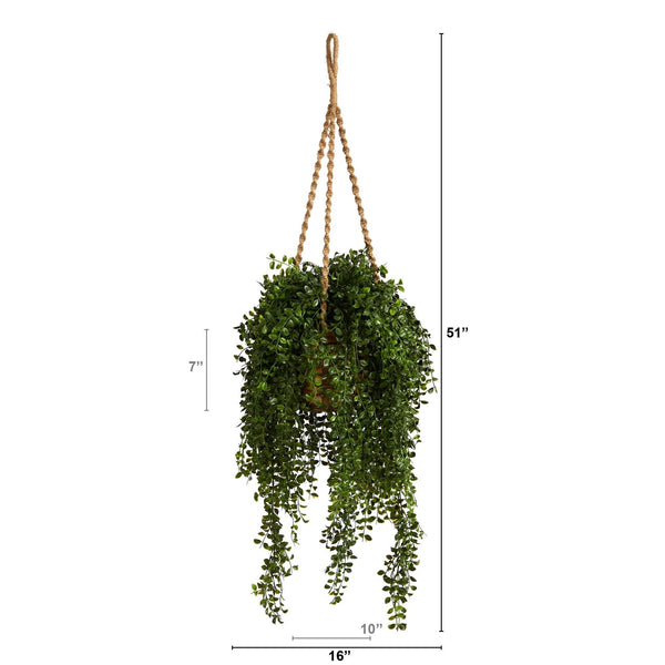 51” Gleditsia Artificial Plant in Hanging Basket UV Resistant (Indoor/Outdoor)