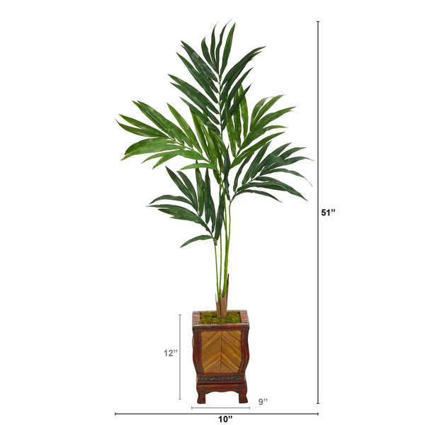 51” Kentia Artificial Palm Tree in Decorative Planter