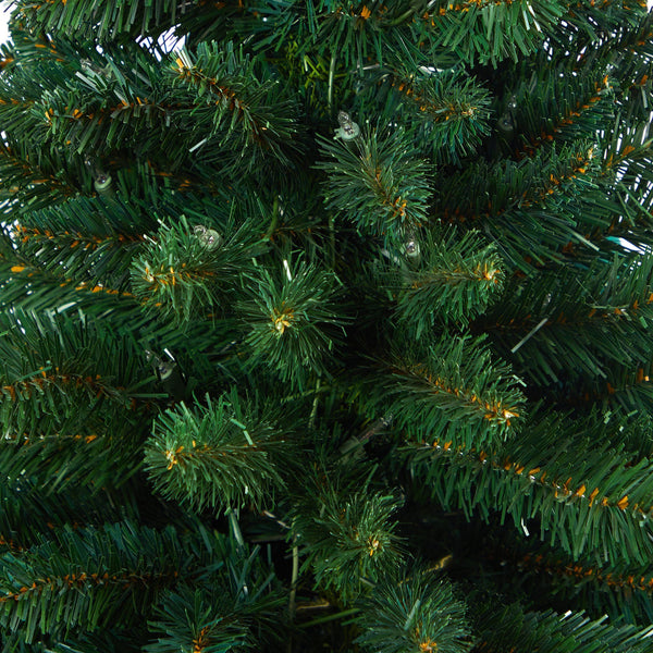 52” Northern Rocky Spruce Artificial Christmas Tree with 100 Clear Lights and 322 Bendable Branches in Tower Planter