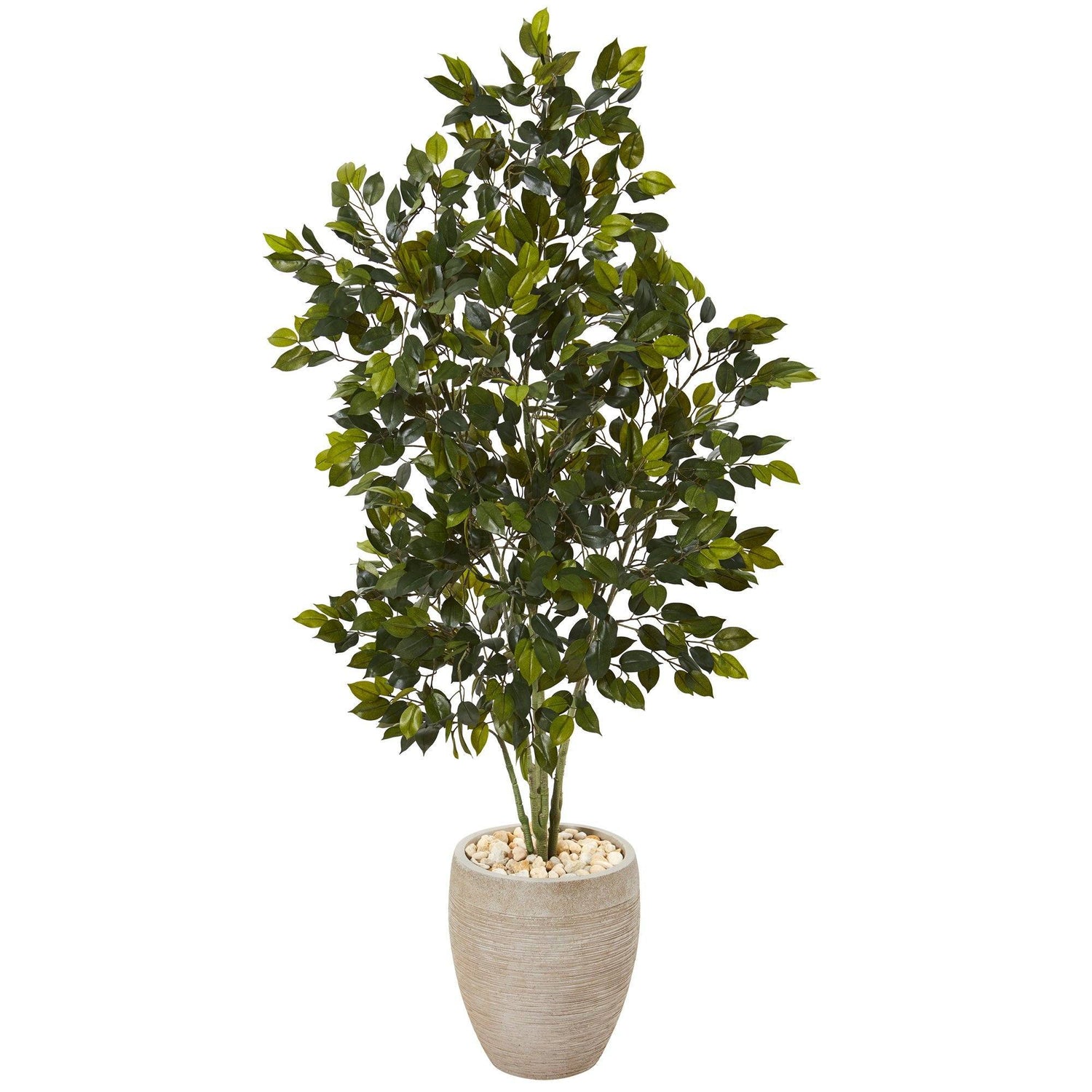53” Ficus Artificial Tree in Sand Colored Planter