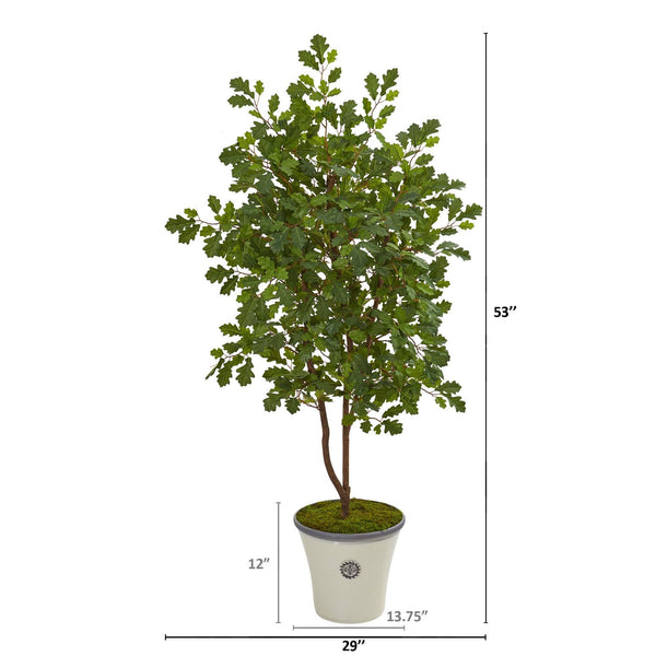 53” Oak Artificial Tree in Decorative Planter
