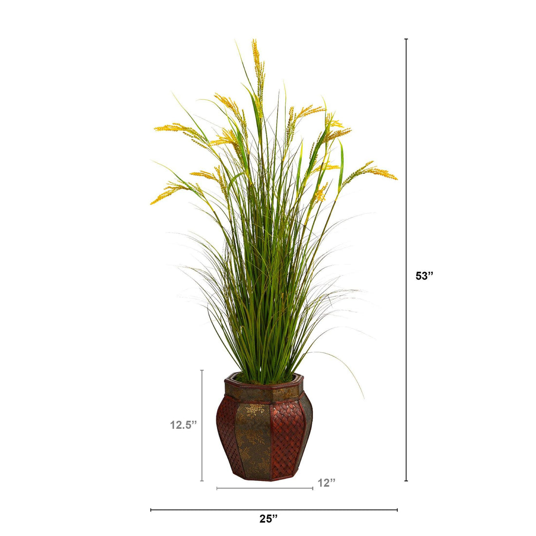 wheat grass indoor plant Nearly Natural 53in. Wheat Grain Artificial Plant in Decorative Planter