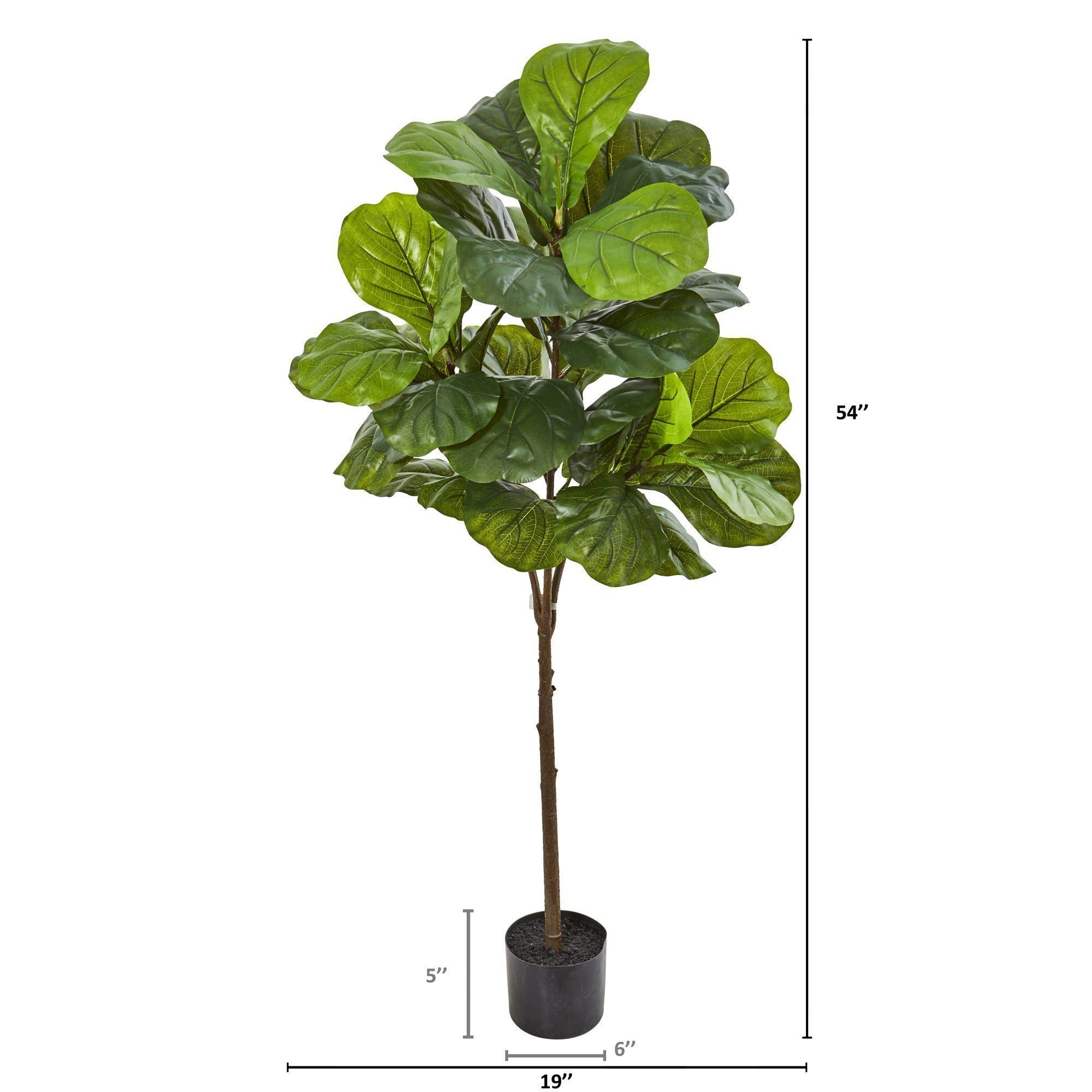 54” Fiddle Leaf Artificial Tree (Real Touch) | Nearly Natural
