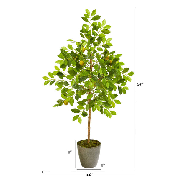 54” Lemon Artificial Tree in Olive Green Planter