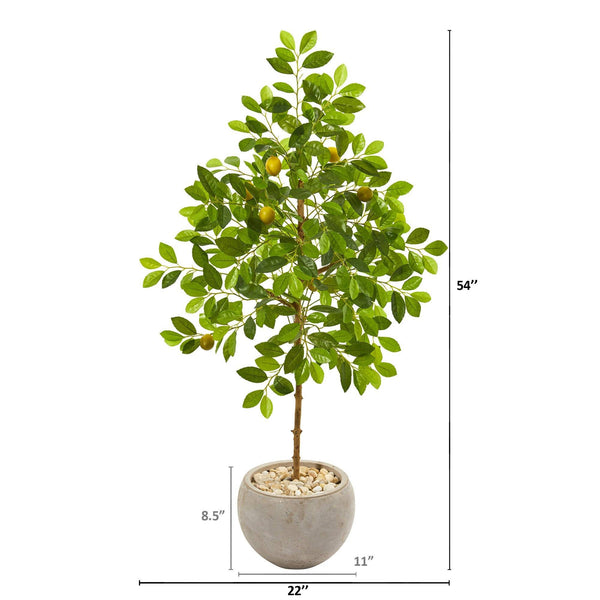 54” Lemon Artificial Tree in Sand Colored Planter
