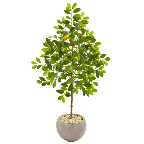 54” Lemon Artificial Tree in Sand Colored Planter