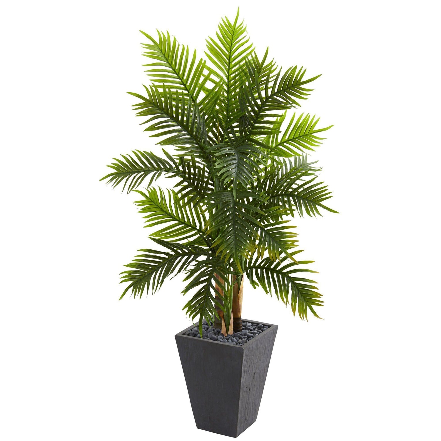 5’ Areca Palm Artificial Tree in Slate Finished Planter (Real Touch)