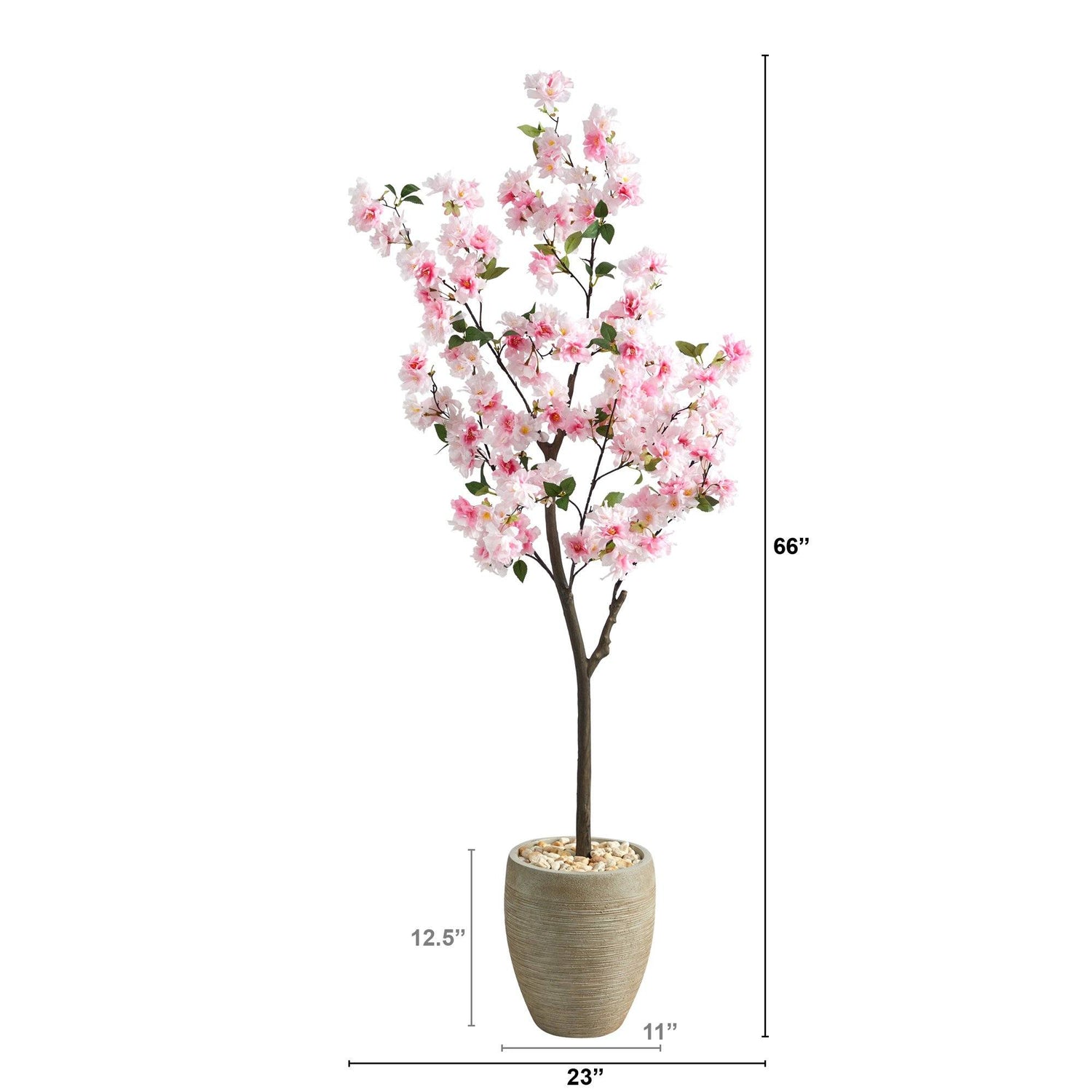 5.5’ Cherry Blossom Artificial Tree in Sand Colored Planter