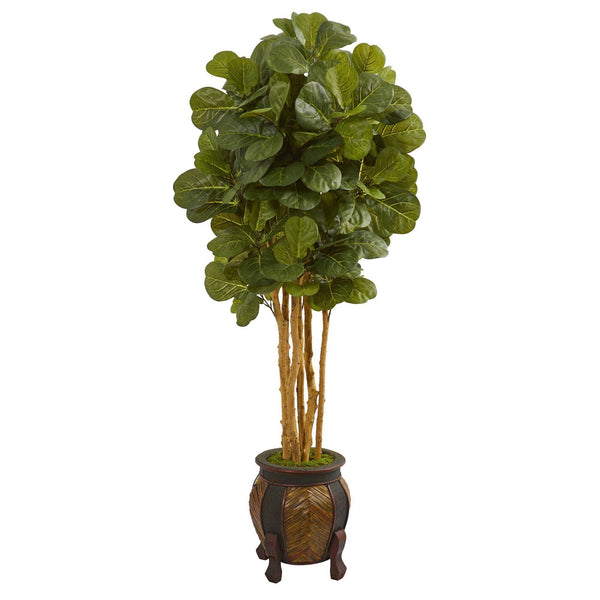 5.5’ Fiddle Leaf Artificial Tree in Decorative Planter