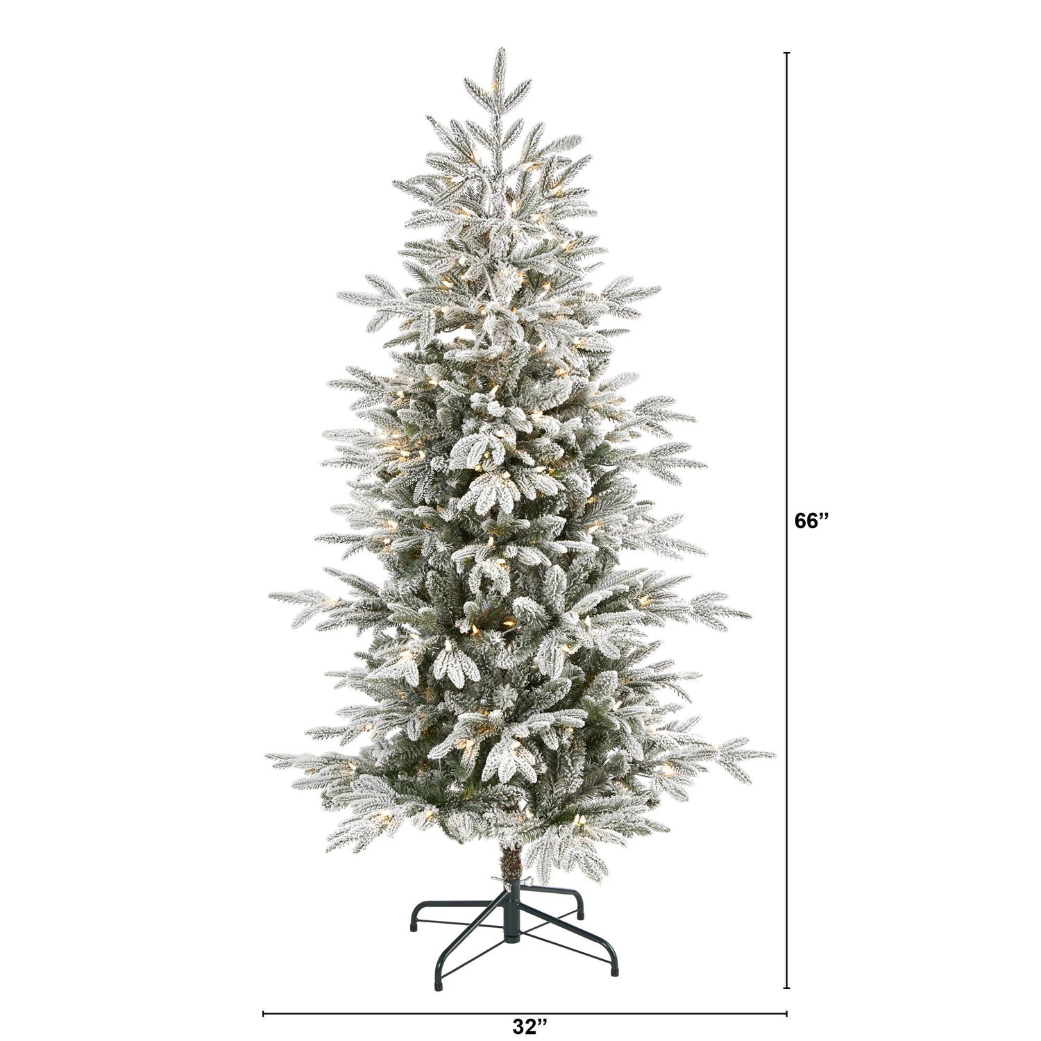 5.5’ Flocked Manchester Spruce Artificial Christmas Tree with 200 Lights and 560 Bendable Branches