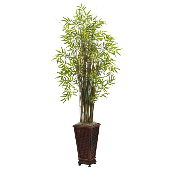 5.5’ Grass Bamboo Plant w/Decorative Planter