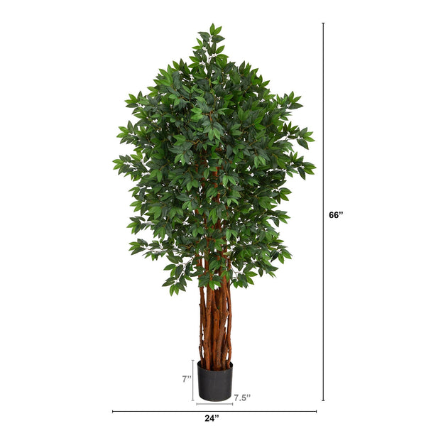 5.5’ Lychee Artificial Tree with Natural Trunk