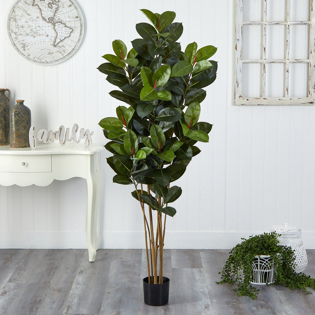 fake tree plants indoor 5.5' Oak Artificial Tree UV Resistant (Indoor/Outdoor)