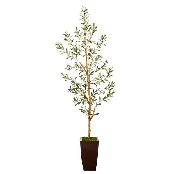 5.5’ Olive Artificial Tree in Bronze Metal Planter