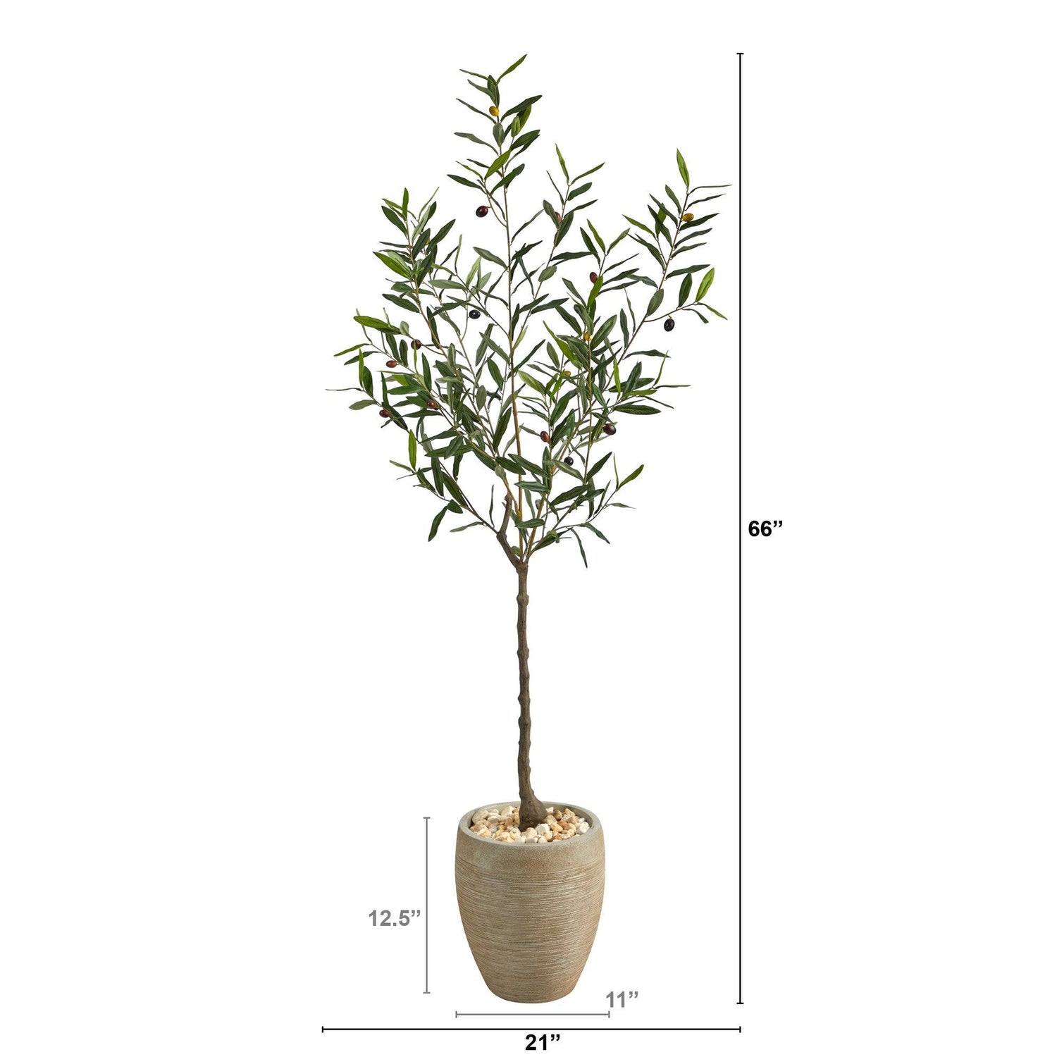 5.5’ Olive Artificial Tree in Sand Colored Planter