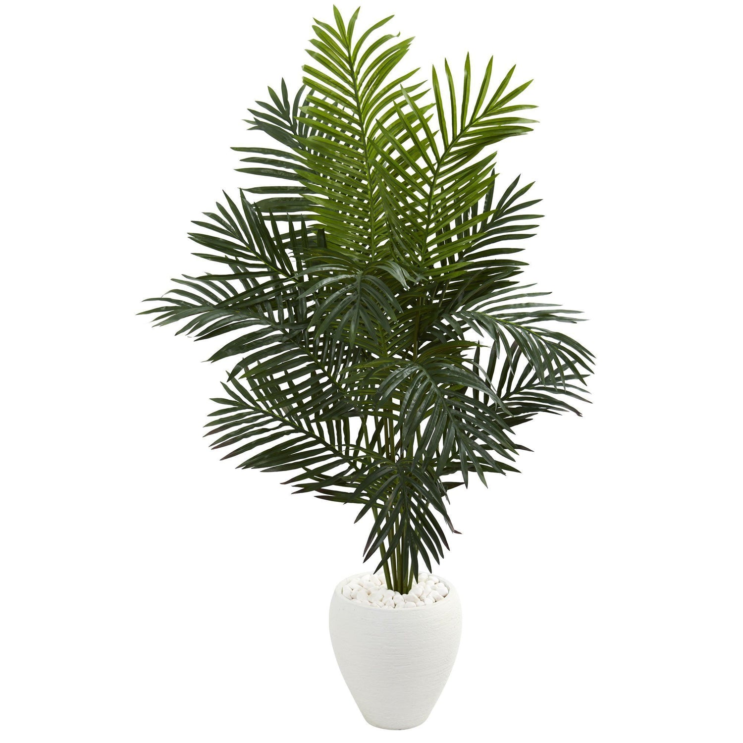 5.5’ Paradise Artificial Palm Tree in White Planter