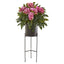 55” Phalaenopsis Orchid, Holly Fern Plant in Black Planter