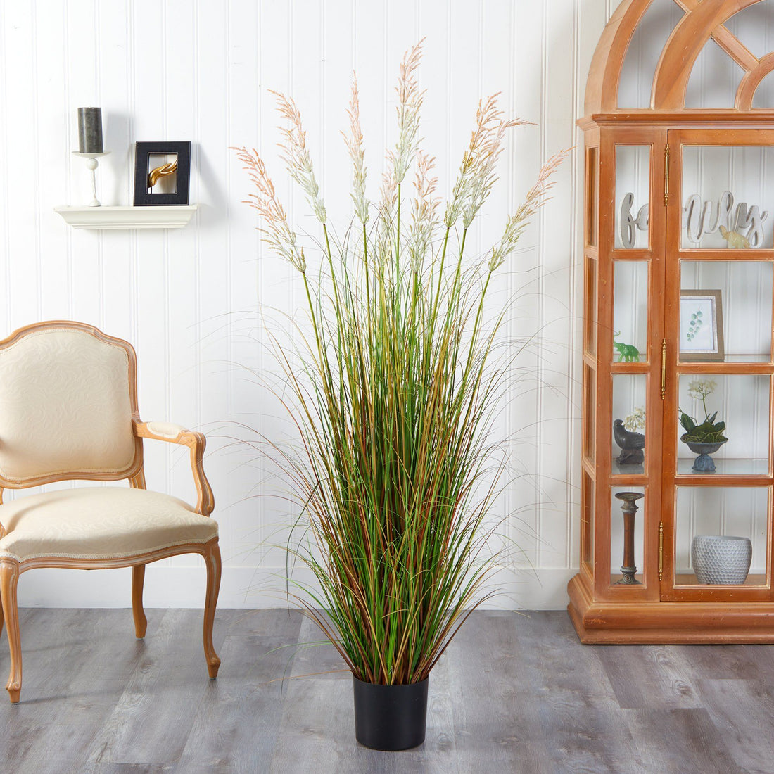 5.5' Plum Grass Artificial Plant with Colorful Grass