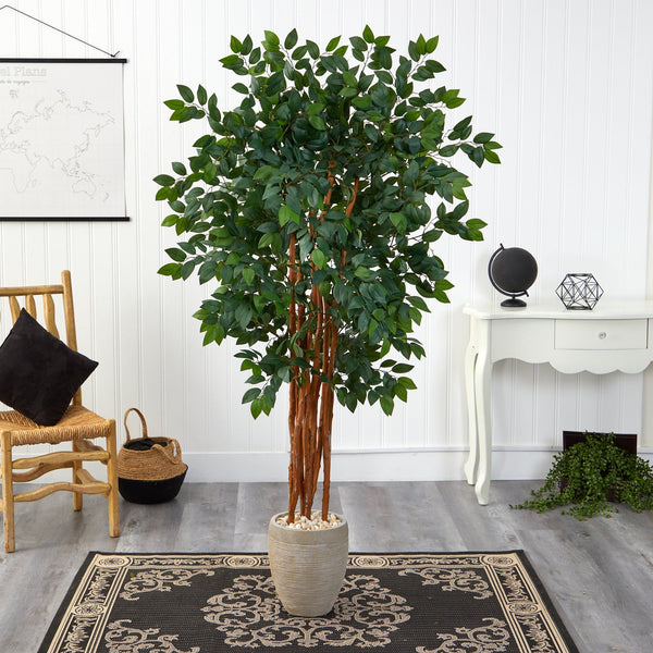 5.5’ Sakaki Artificial Tree with 1470 Bendable Branches in Sand Colored Planter