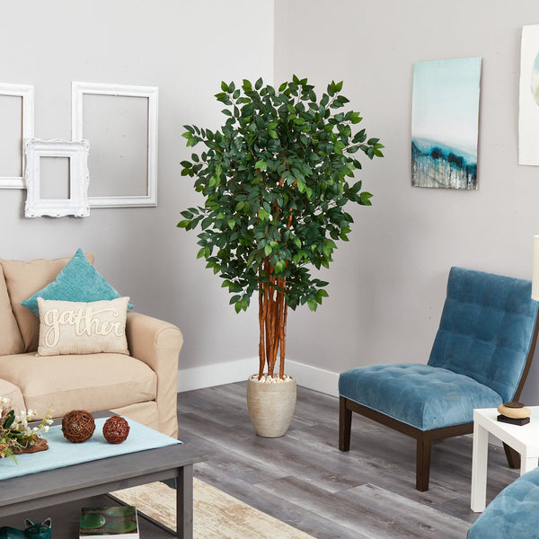 5.5’ Sakaki Artificial Tree with 1470 Bendable Branches in Sand Colored Planter