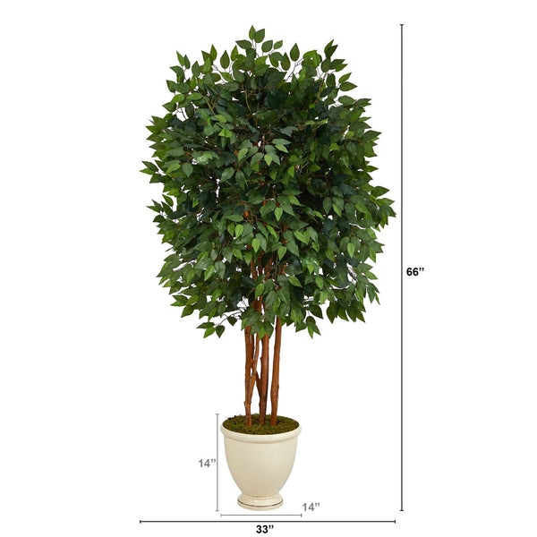 5.5’ Super Deluxe Ficus Artificial Tree in Decorative Urn