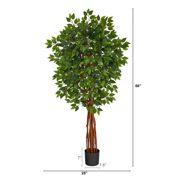 5.5’ Super DeluxeNatural Trunk Ficus Artificial Tree with