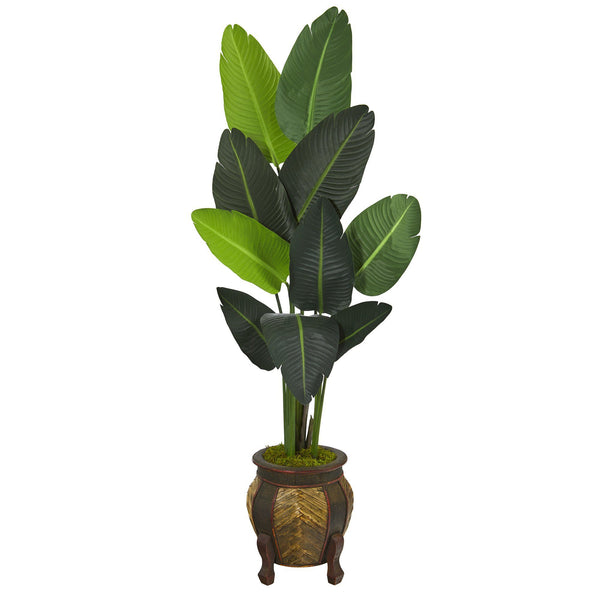 5.5’ Traveler's Palm Artificial Tree in Decorative Planter