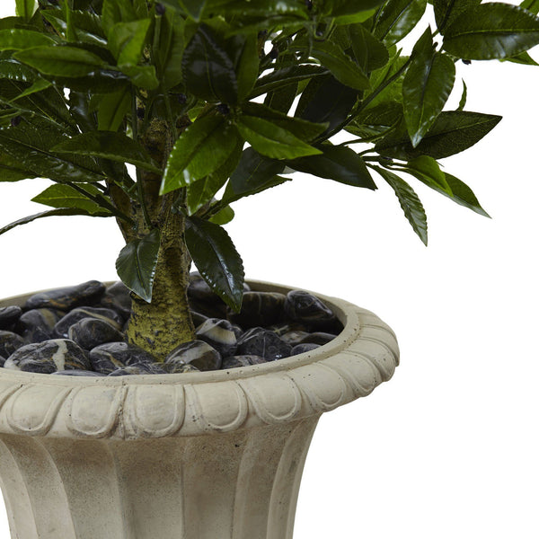 5.5’ Triple Bay Leaf Topiary Artificial Tree in Urn UV Resistant (Indoor/Outdoor)