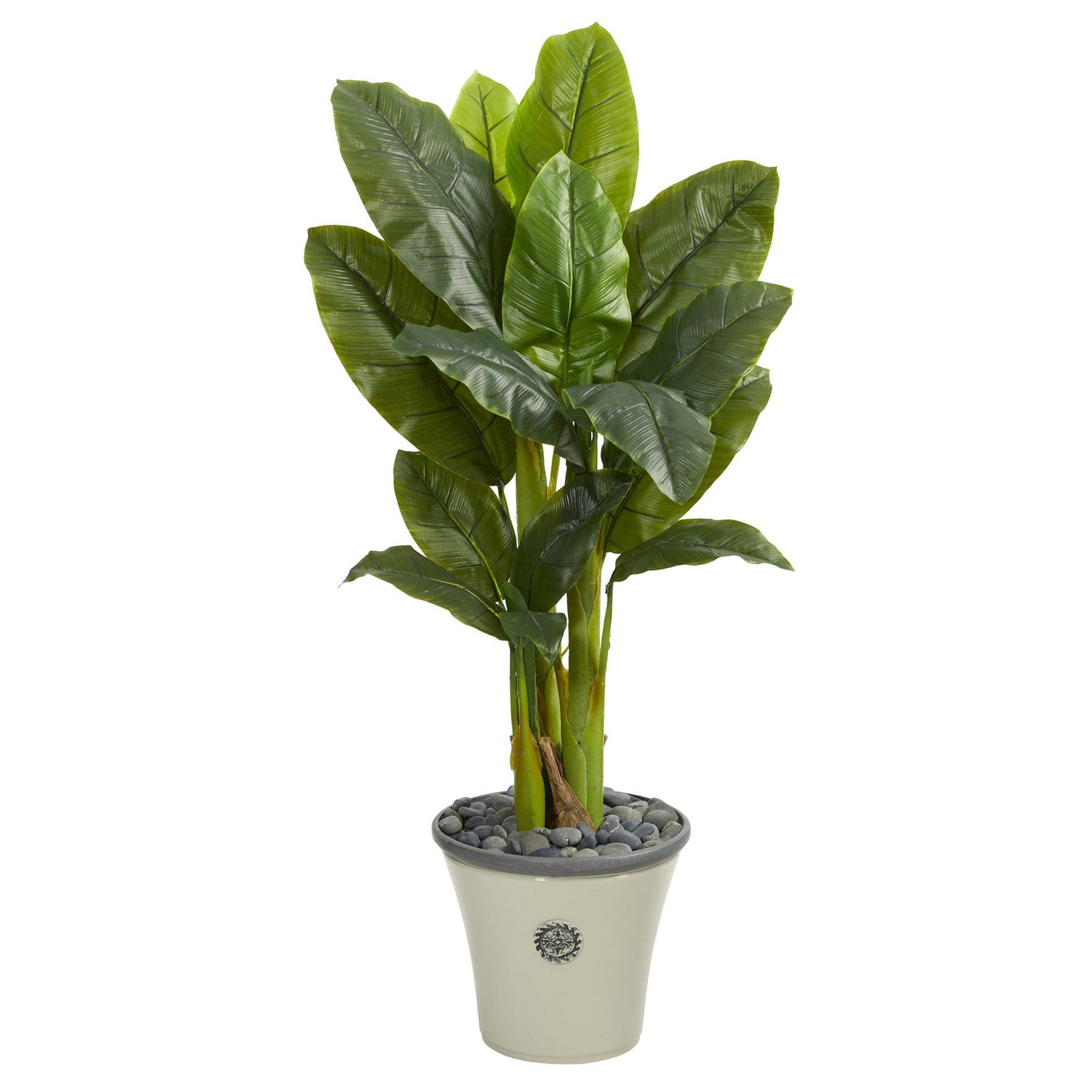 55” Triple Stalk Artificial Banana Tree in Decorative Planter (Real Touch)