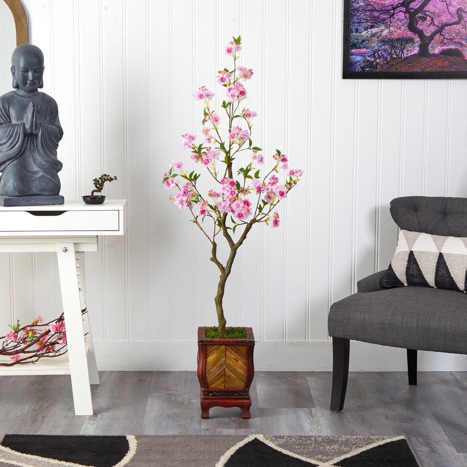 56” Cherry Blossom Artificial Tree in Decorative Planter