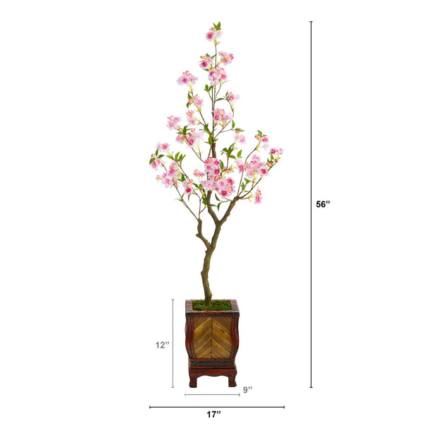 56” Cherry Blossom Artificial Tree in Decorative Planter