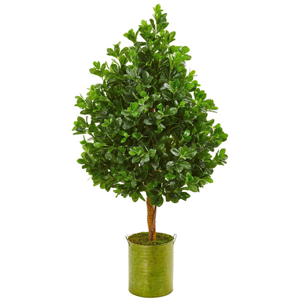56” Evergreen Artificial Tree in Metal Planter