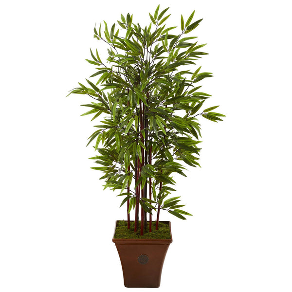 57” Bamboo Artificial Tree in Brown Planter