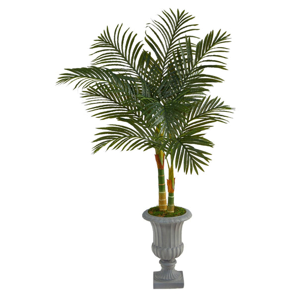 57” Golden Cane Artificial Palm Tree in Decorative Urn