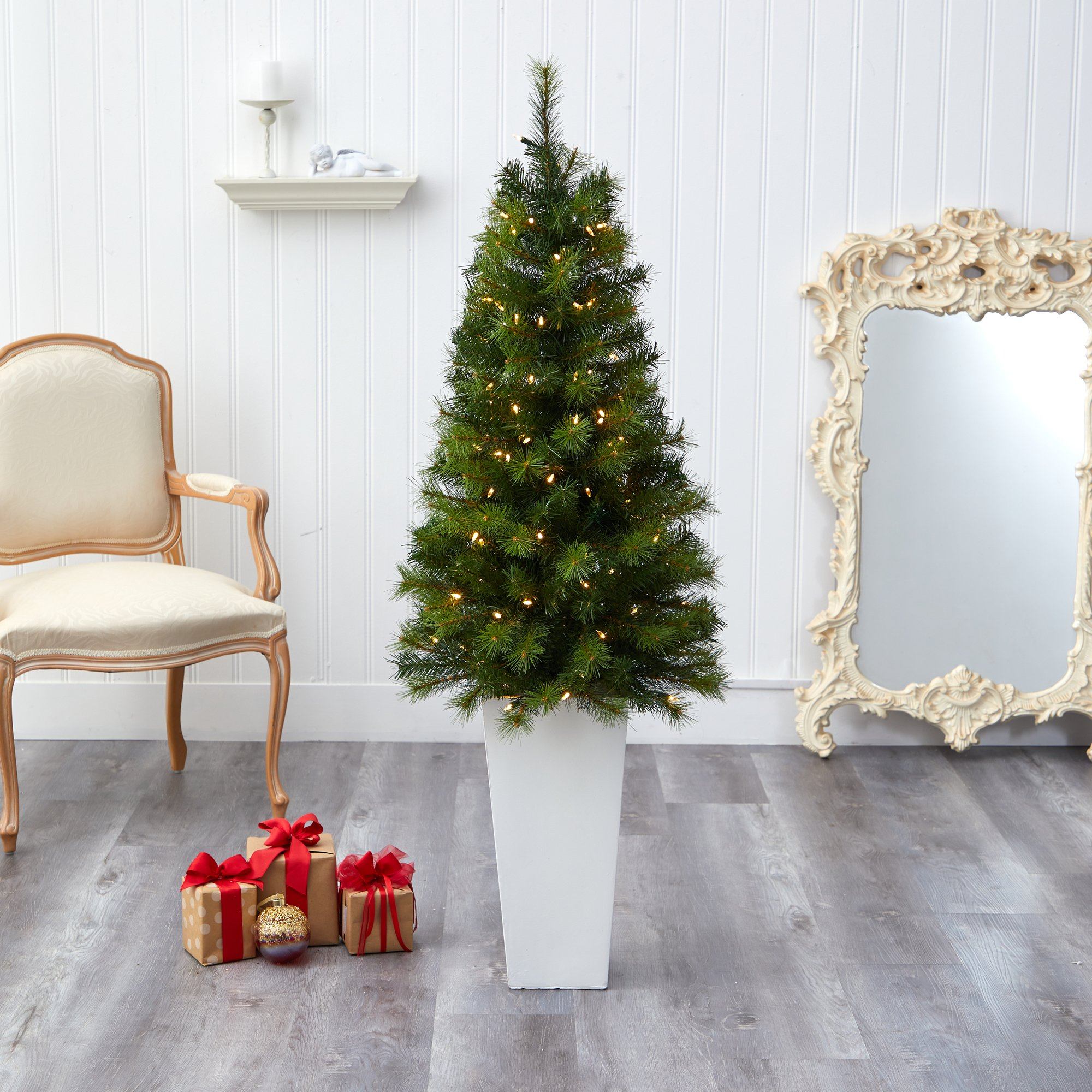 57” Green Valley Pine Artificial Christmas Tree with 100 Warm 57” Green Valley Pine Artificial Christmas Tree with 100 Warm
