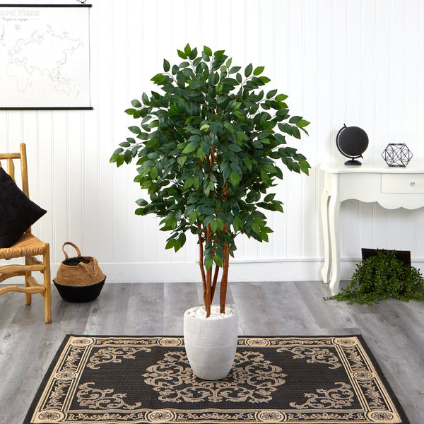 57” Sakaki Artificial Tree in White Planter