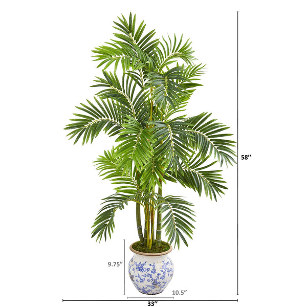 58” Areca Palm Artificial Tree in Floral Planter