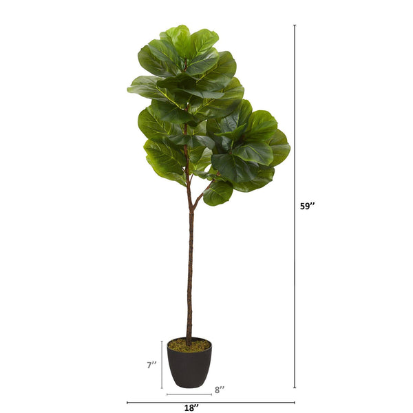 59” Fiddle Leaf Artificial Tree (Real Touch)