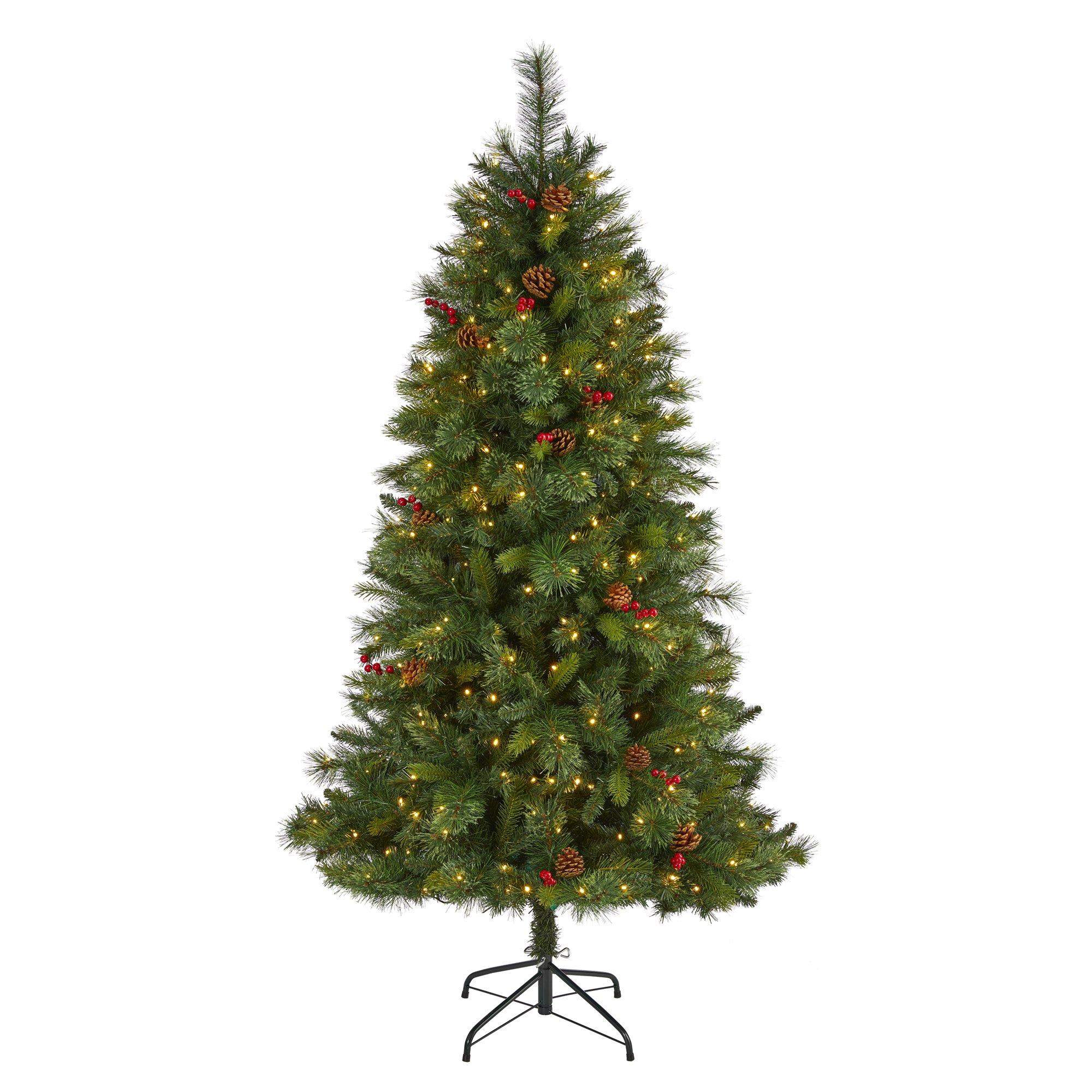 6' Aberdeen Spruce Artificial Christmas Tree with 350 Clear LED