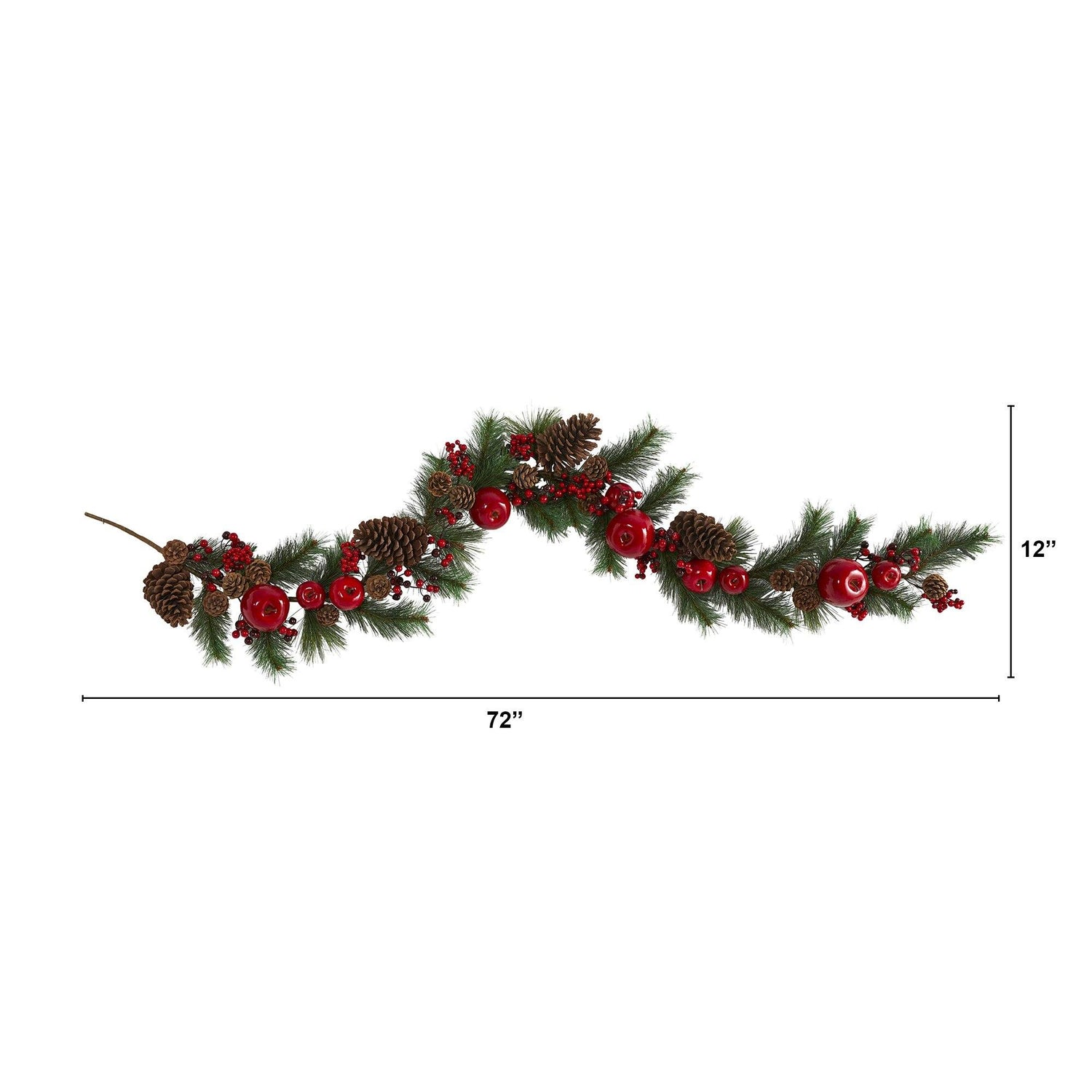 6’ Apple, Berries and Pinecone Artificial Garland