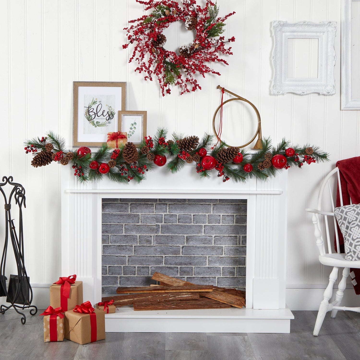 6’ Apple, Berries and Pinecone Artificial Garland