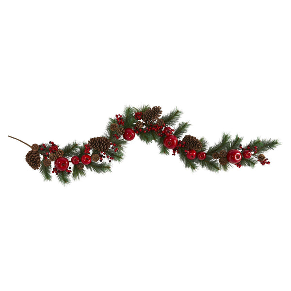 6’ Apple, Berries and Pinecone Artificial Garland