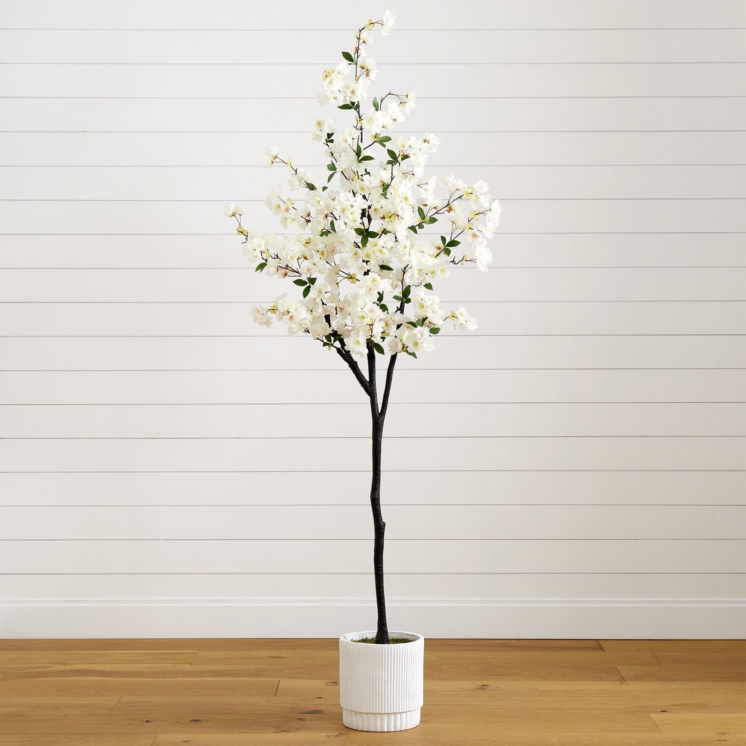 6’ Artificial Cherry Blossom Tree with White Decorative Planter