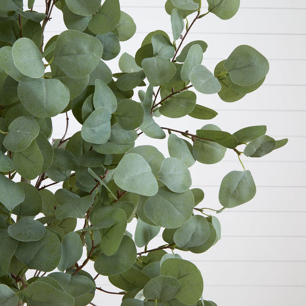 6’ Artificial Eucalyptus Tree with White Decorative Planter