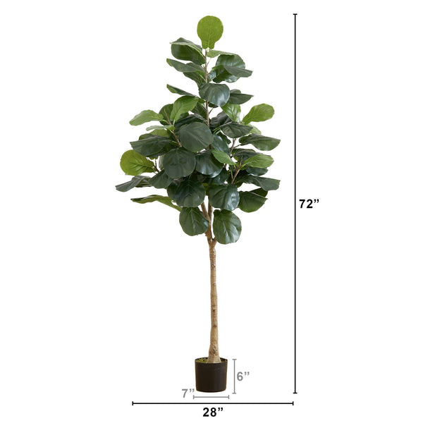 6’ Artificial Fiddle Leaf Tree