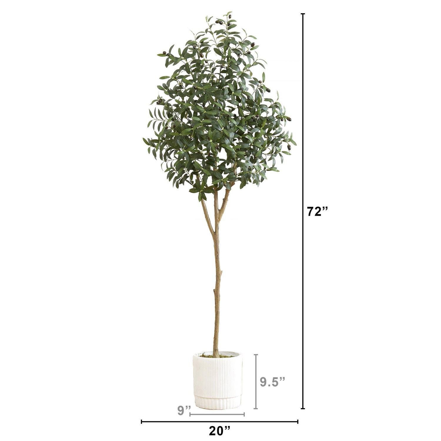 6’ Artificial Olive Tree with White Decorative Planter