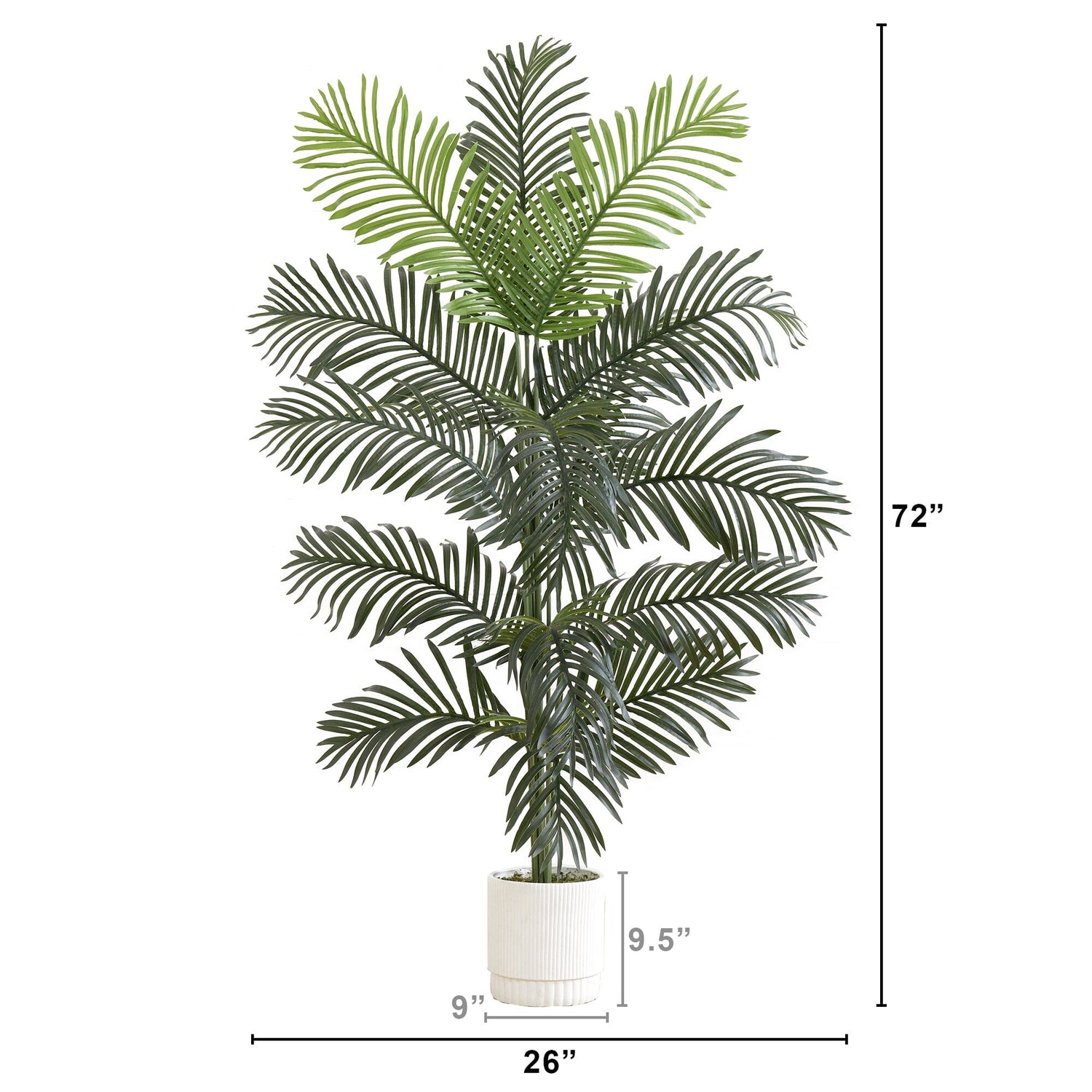6’ Artificial Paradise Palm with White Decorative PlanterPlanter