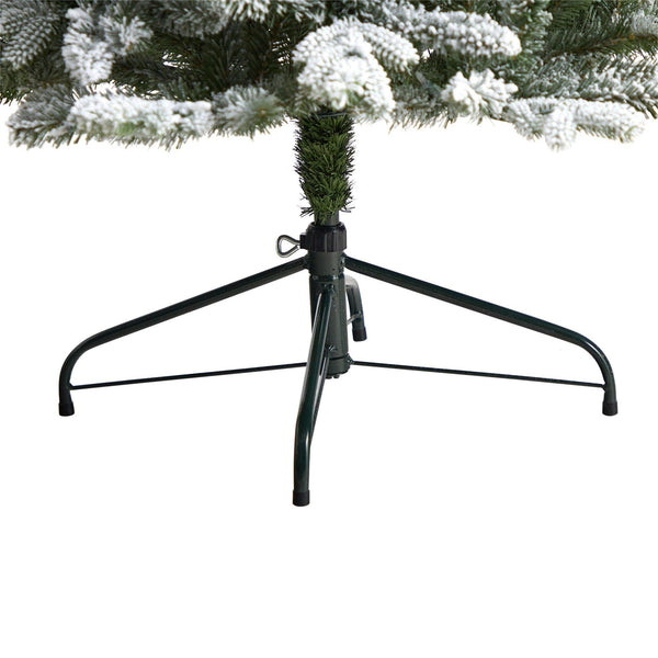6' Aspen Mountain Fir Flocked Christmas Tree with 1198 Bendable Branches and 450 LED Lights